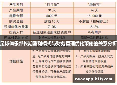 足球俱乐部长期盈利模式与财务管理优化策略的关系分析